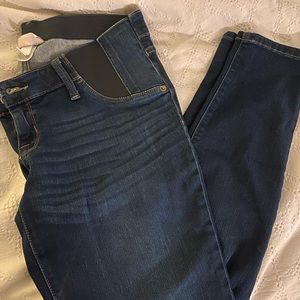 NWOT Isabel Maternity side panel dark wash skinny jeans